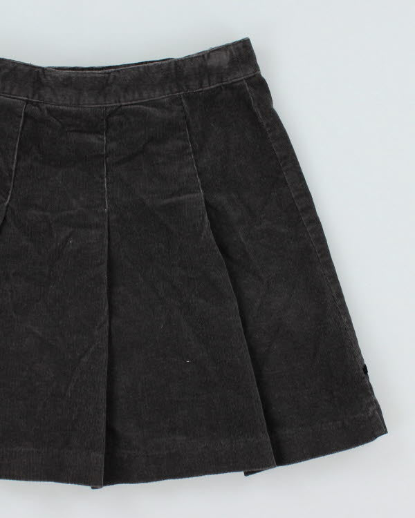 Y2k 00s Corduroy Embroidered Wrap Skirt - XS