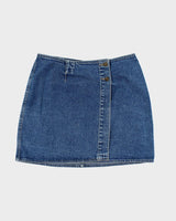Vintage Y2k 00s Attitude Denim Wrap Skirt - S