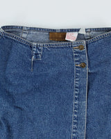 Vintage Y2k 00s Attitude Denim Wrap Skirt - S
