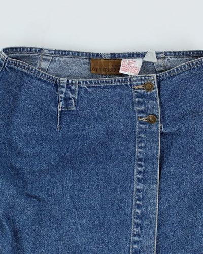 Vintage Y2k 00s Attitude Denim Wrap Skirt - S