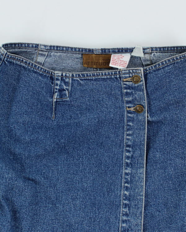Vintage Y2k 00s Attitude Denim Wrap Skirt - S