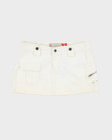 Y2k 00s Guess White Denim Mini Skirt - S