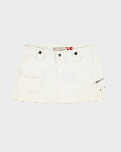 Y2k 00s Guess White Denim Mini Skirt - S
