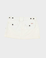 Y2k 00s Guess White Denim Mini Skirt - S