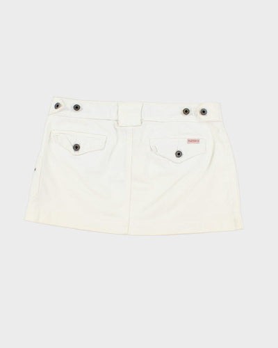Y2k 00s Guess White Denim Mini Skirt - S