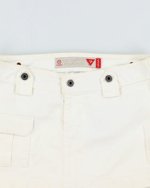 Y2k 00s Guess White Denim Mini Skirt - S