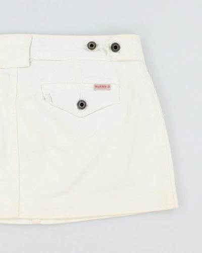 Y2k 00s Guess White Denim Mini Skirt - S