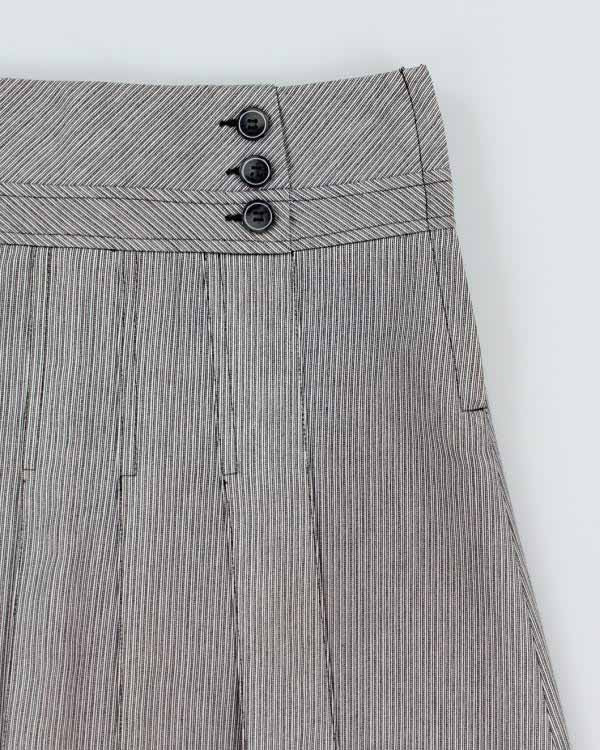 Y2k 00s Le Chateau Stripe Pleated Skirt - XS