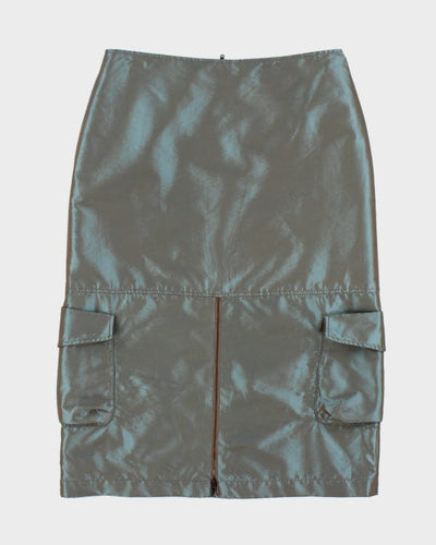 Y2k 00s Spanner Iridescent Cargo Skirt - M