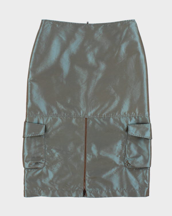 Y2k 00s Spanner Iridescent Cargo Skirt - M
