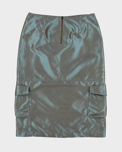 Y2k 00s Spanner Iridescent Cargo Skirt - M