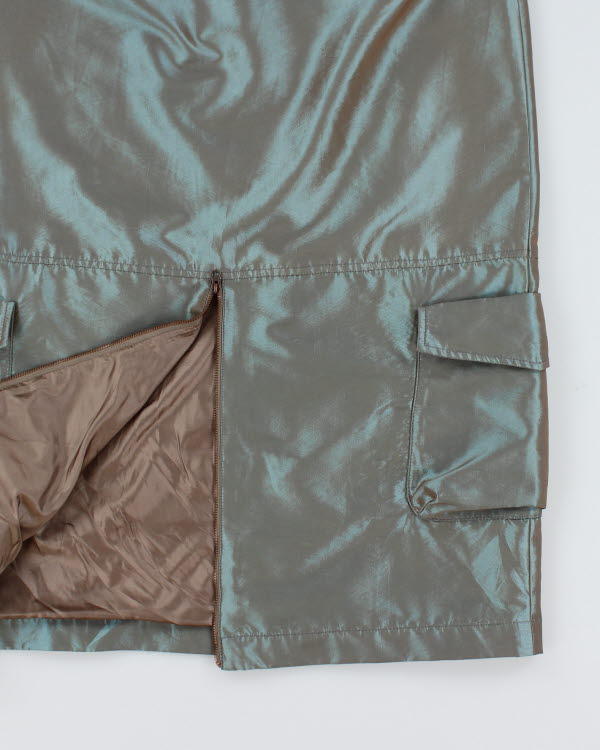 Y2k 00s Spanner Iridescent Cargo Skirt - M