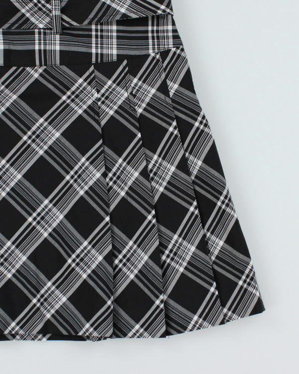Y2k 00s Pleated Checked Skirt - S