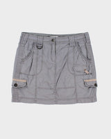 Y2k 00s Grey Cargo Skirt - M