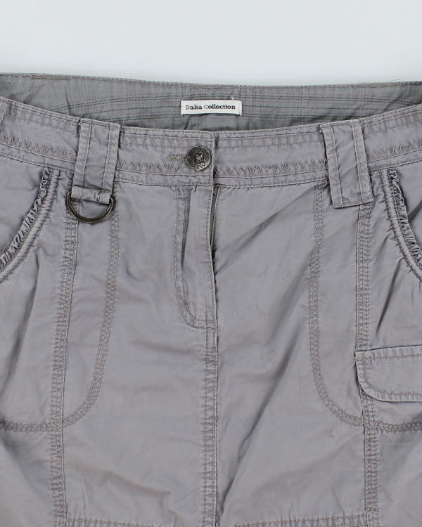 Y2k 00s Grey Cargo Skirt - M
