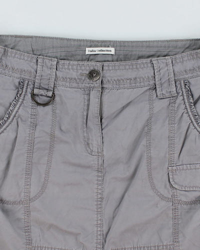 Y2k 00s Grey Cargo Skirt - M