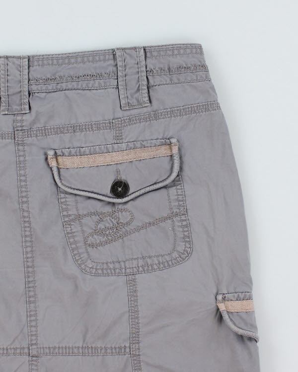 Y2k 00s Grey Cargo Skirt - M
