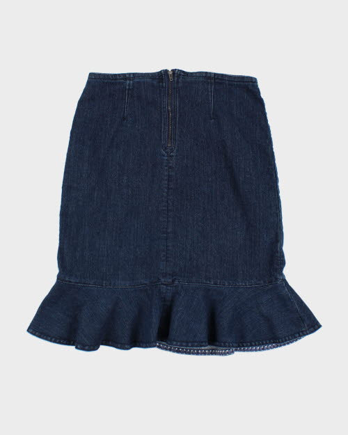 Y2k 00s Laura Ashley Fish Tale Denim Skirt - S