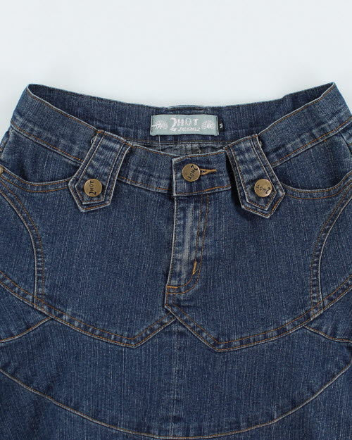 Y2k 00s 2 Hot Jeans Flared Denim Skirt - XS