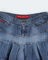 Y2k 00s Foxy Jeans Pleated Denim Skirt - S