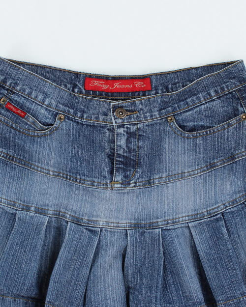 Y2k 00s Foxy Jeans Pleated Denim Skirt - S