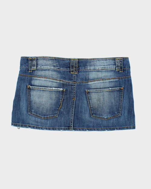 Y2k 00s Zip Denim Mini Skirt - M