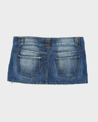 Y2k 00s Zip Denim Mini Skirt - M
