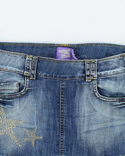 Y2k 00s Zip Denim Mini Skirt - M