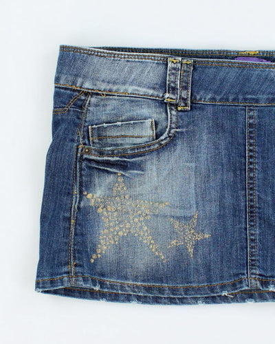 Y2k 00s Zip Denim Mini Skirt - M