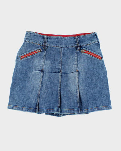 Y2k 00s 725 Pleated Denim Skirt - XS