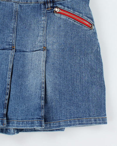 Y2k 00s 725 Pleated Denim Skirt - XS