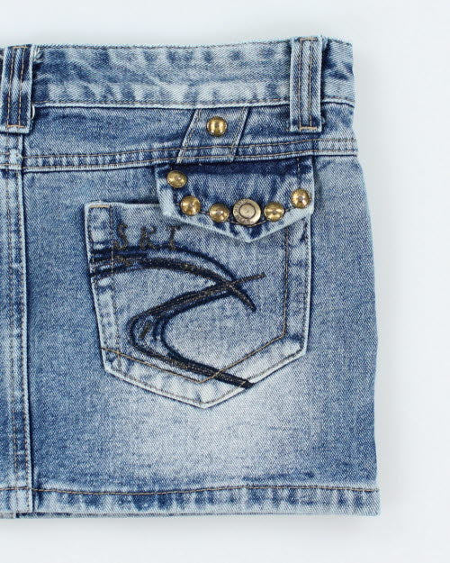 Y2k 00s Missline Denim Mini Skirt - M