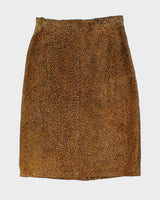 Vintage Bagatelle Leopard Print Suede Skirt - XS