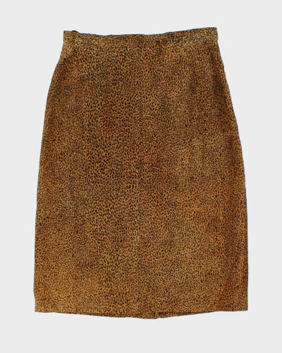 Vintage Bagatelle Leopard Print Suede Skirt - XS