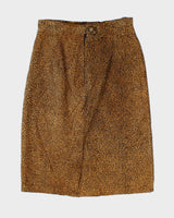 Vintage Bagatelle Leopard Print Suede Skirt - XS