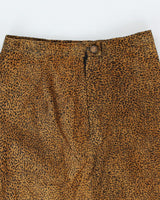 Vintage Bagatelle Leopard Print Suede Skirt - XS