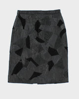 Vintage La Firma Patchwork Suede Skirt - XS