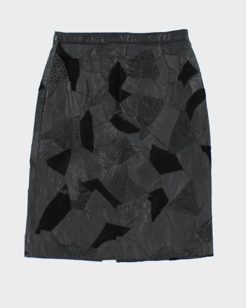 Vintage La Firma Patchwork Suede Skirt - XS