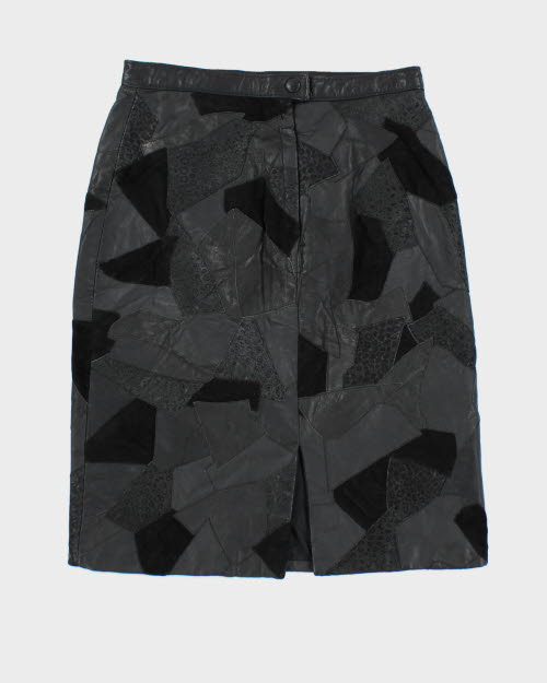 Vintage La Firma Patchwork Suede Skirt - XS