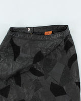 Vintage La Firma Patchwork Suede Skirt - XS