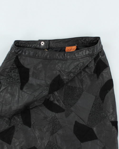 Vintage La Firma Patchwork Suede Skirt - XS