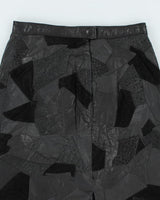 Vintage La Firma Patchwork Suede Skirt - XS