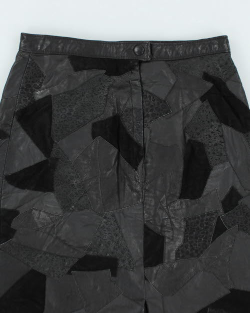 Vintage La Firma Patchwork Suede Skirt - XS