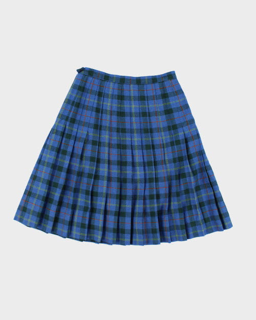 Tan F Jay Wool Plaid Skirt - XS