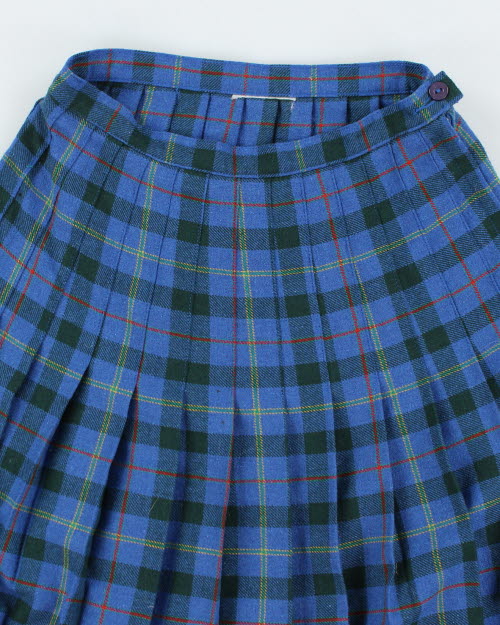Tan F Jay Wool Plaid Skirt - XS