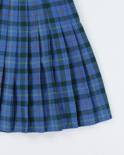 Tan F Jay Wool Plaid Skirt - XS
