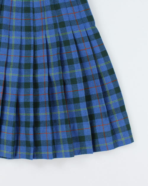 Tan F Jay Wool Plaid Skirt - XS