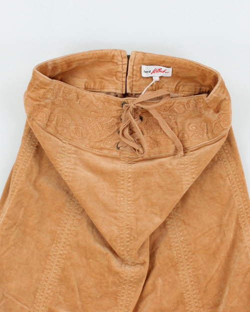 Y2k 00s Lord Kitsch Lace-up Velvet Skirt - XS