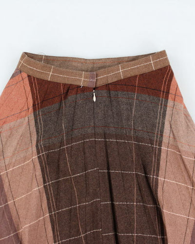Vintage Wool Blend Checked Skirt - XS