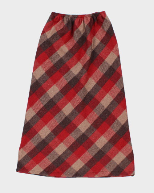 Vintage Check Wool Blend Skirt - S